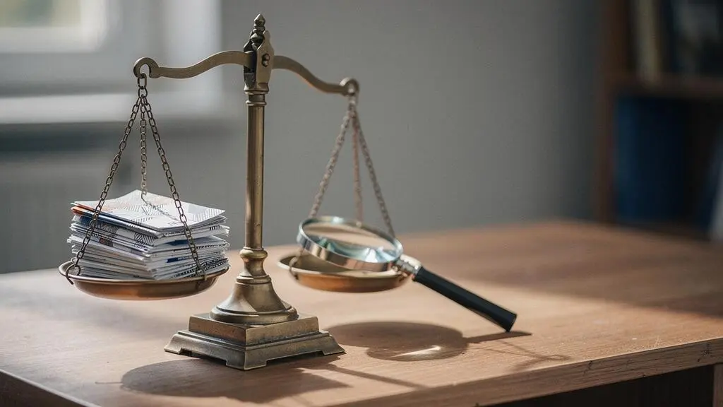 Illustration symbolique d'une contre-expertise en assurance représentant l'examen critique d'un dossier de sinistre