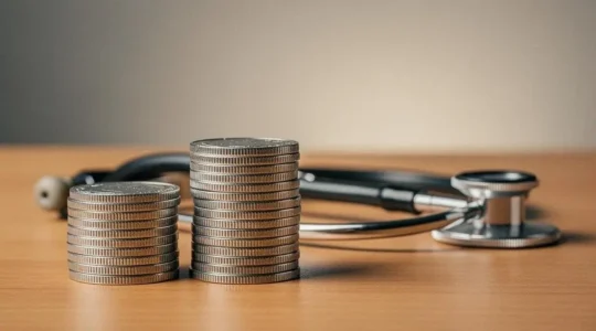 Illustration conceptuelle représentant l'écart entre le coût réel d'un soin médical et sa base de remboursement par l'assurance santé