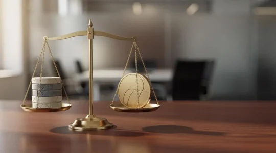 Une balance en équilibre représentant la transformation de la maîtrise des risques en argument de négociation tarifaire avec un assureur