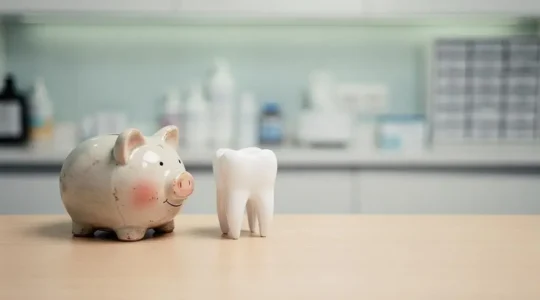 Petite fille souriante chez le dentiste, symbole de la prévention dentaire précoce qui évite les frais d'orthodontie futurs.
