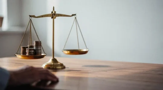 Illustration symbolique d'une balance en équilibre représentant l'atteinte du reste à charge zéro sur les soins de santé coûteux